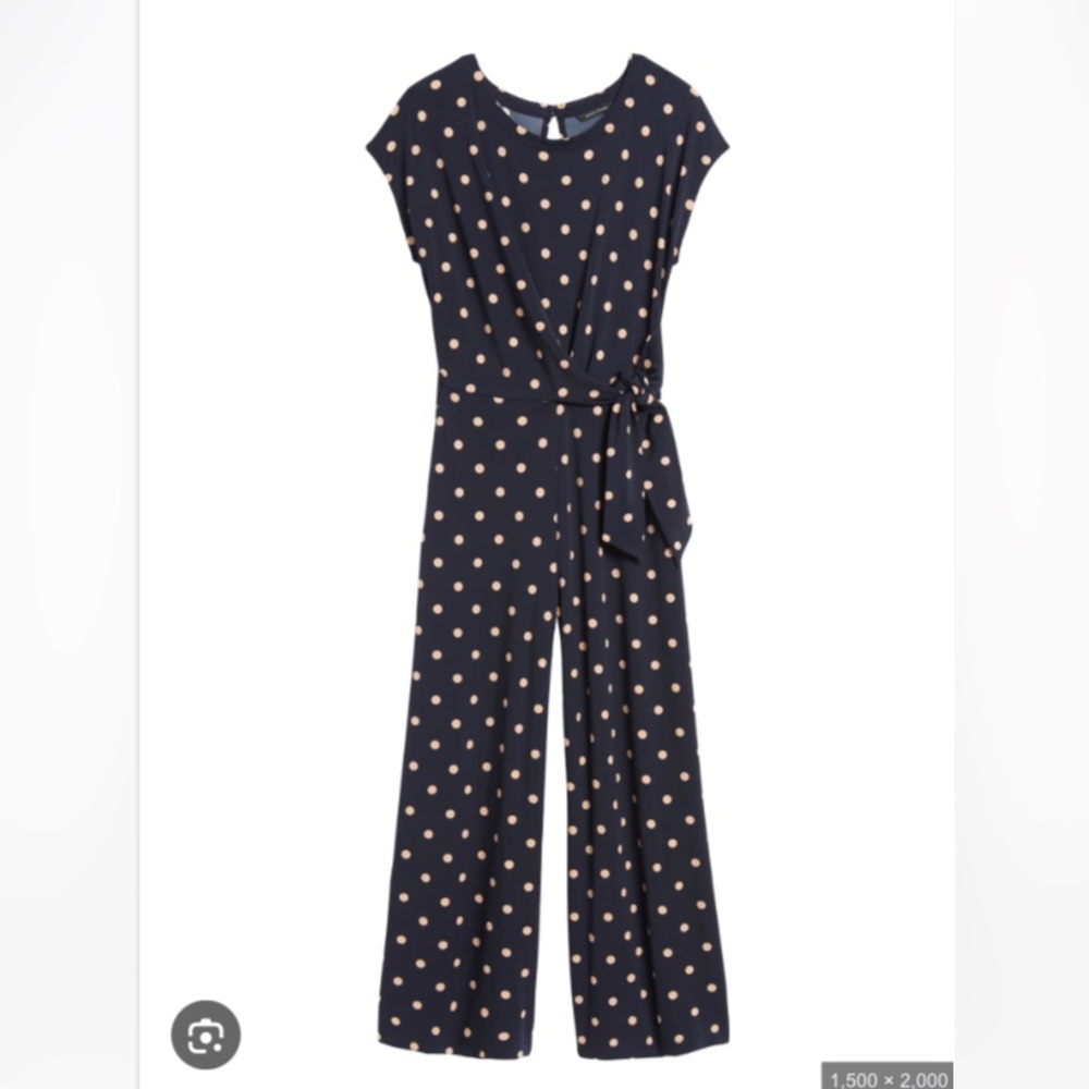 NWT BANANA REPUBLIC Tie-Front Cropped Jumpsuit Navy size M